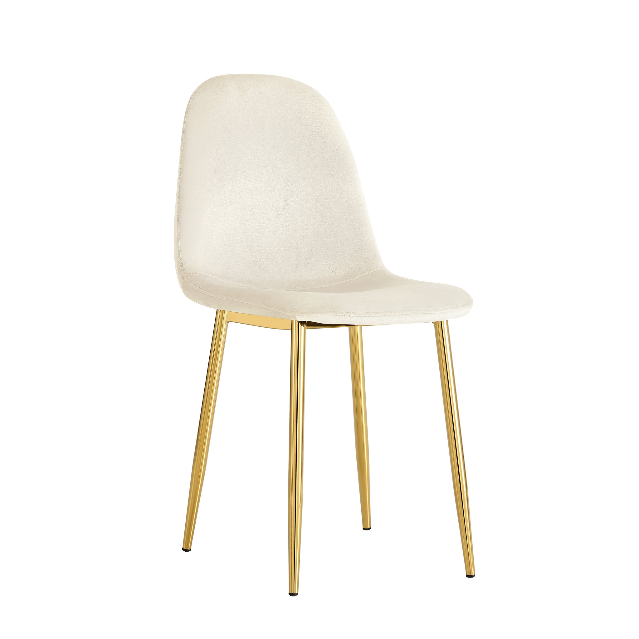 Lot de 4 chaises SCANDINAVE en velours beige pieds Gold
