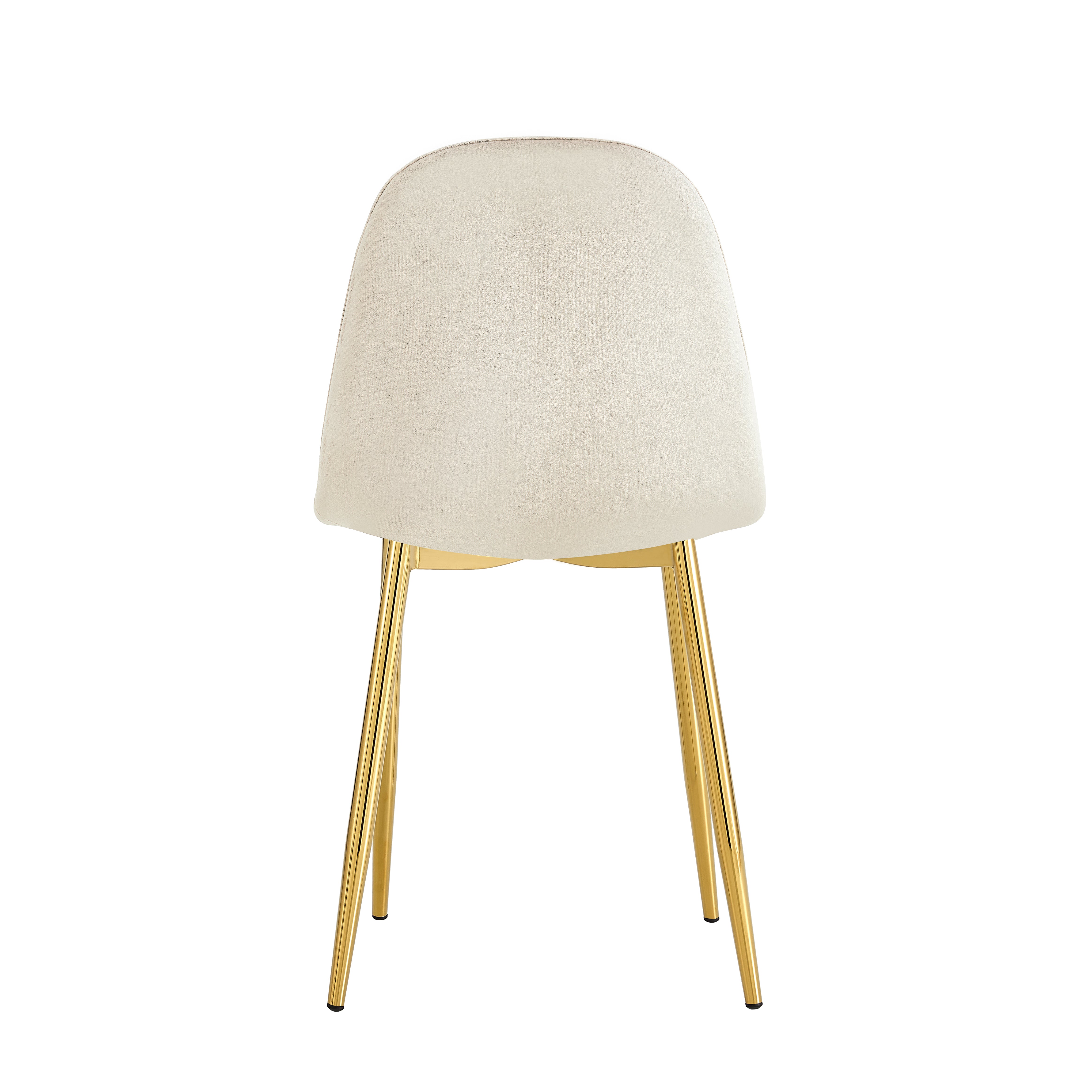 Lot de 4 chaises SCANDINAVE en velours beige pieds Gold