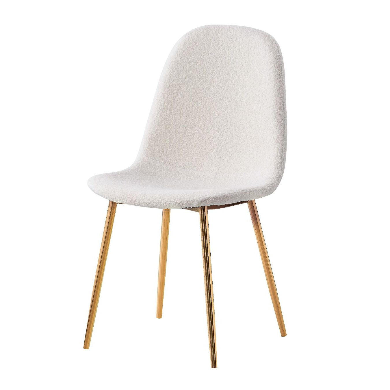Lot de 4 chaises SCANDINAVE en velours laine bouclée pieds Gold