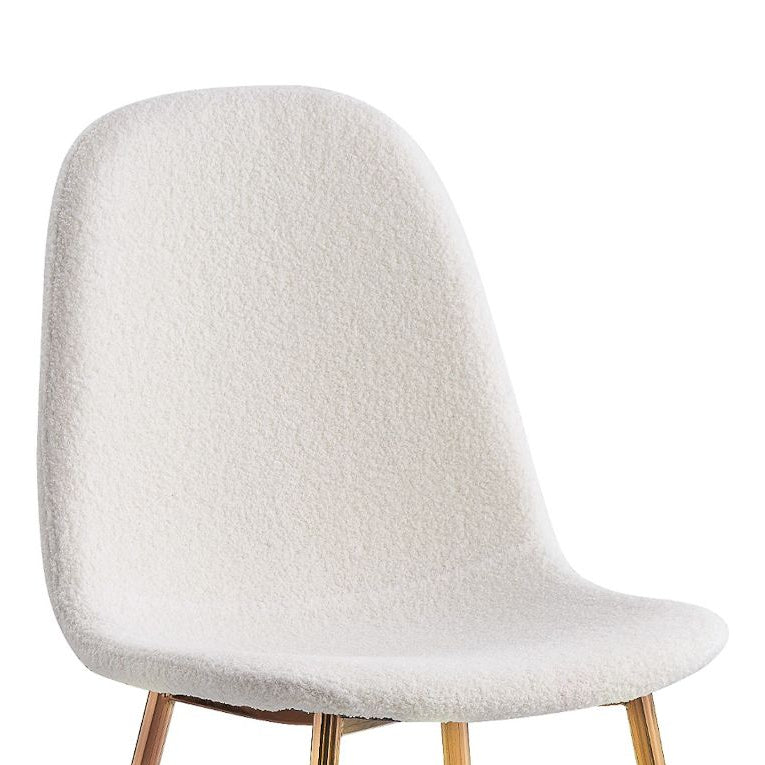 Lot de 4 chaises SCANDINAVE en velours laine bouclée pieds Gold