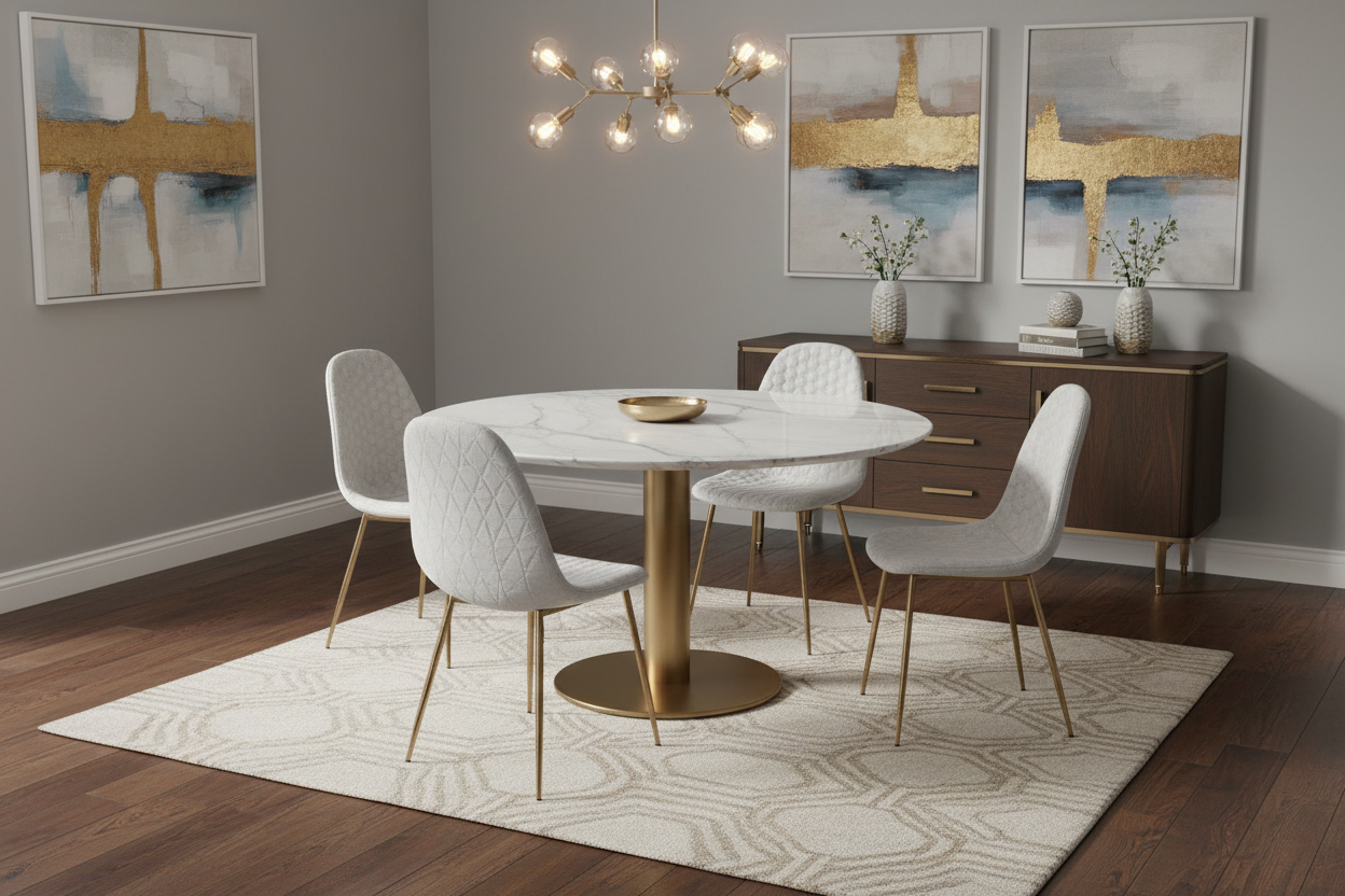 Lot de 4 chaises Scandinaves ABEILLE Gold velours - Gris