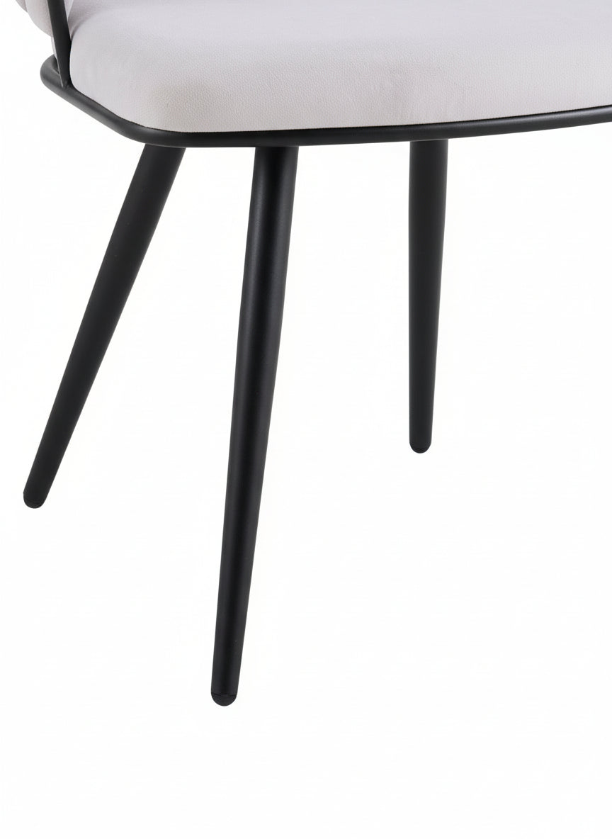 Lot 2 Chaises Salle à Manger Velours Gris Dossier Tressé Métal Noir CAROLINA