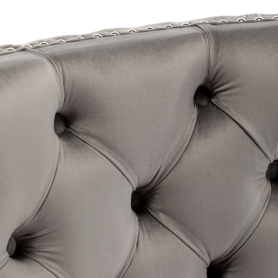 Lot de 2 chaises POIGNEE Clouté en velours pied chromé