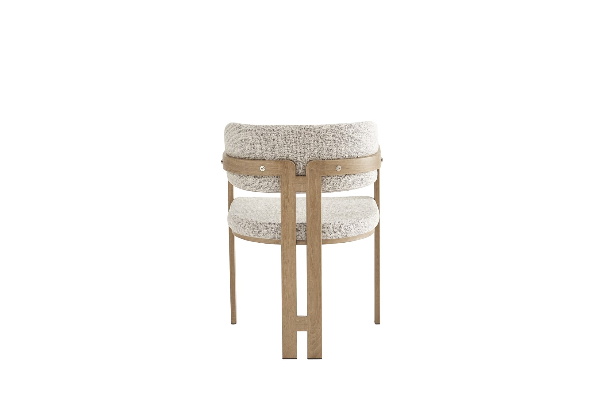 Chaise mellow pied métal chêne griffé assise tweed cappuccino