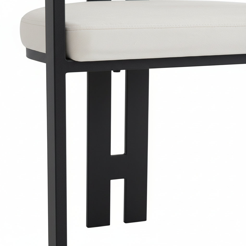Lot de 2 chaises MELLOW en velours beige et pieds en métal noir