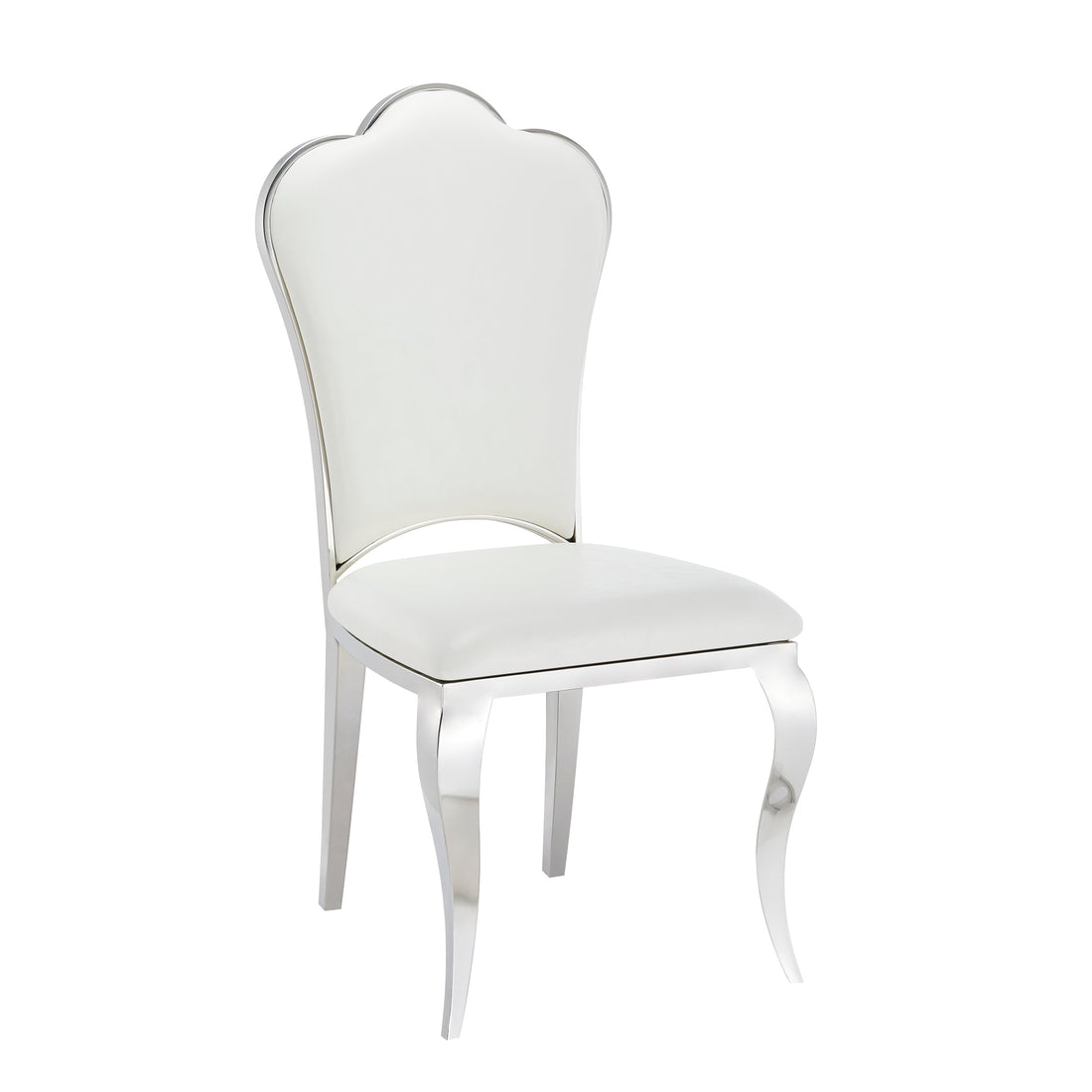 Lot de Chaises Prestige Chrome simili cuir - SAKURA #couleur_blanc