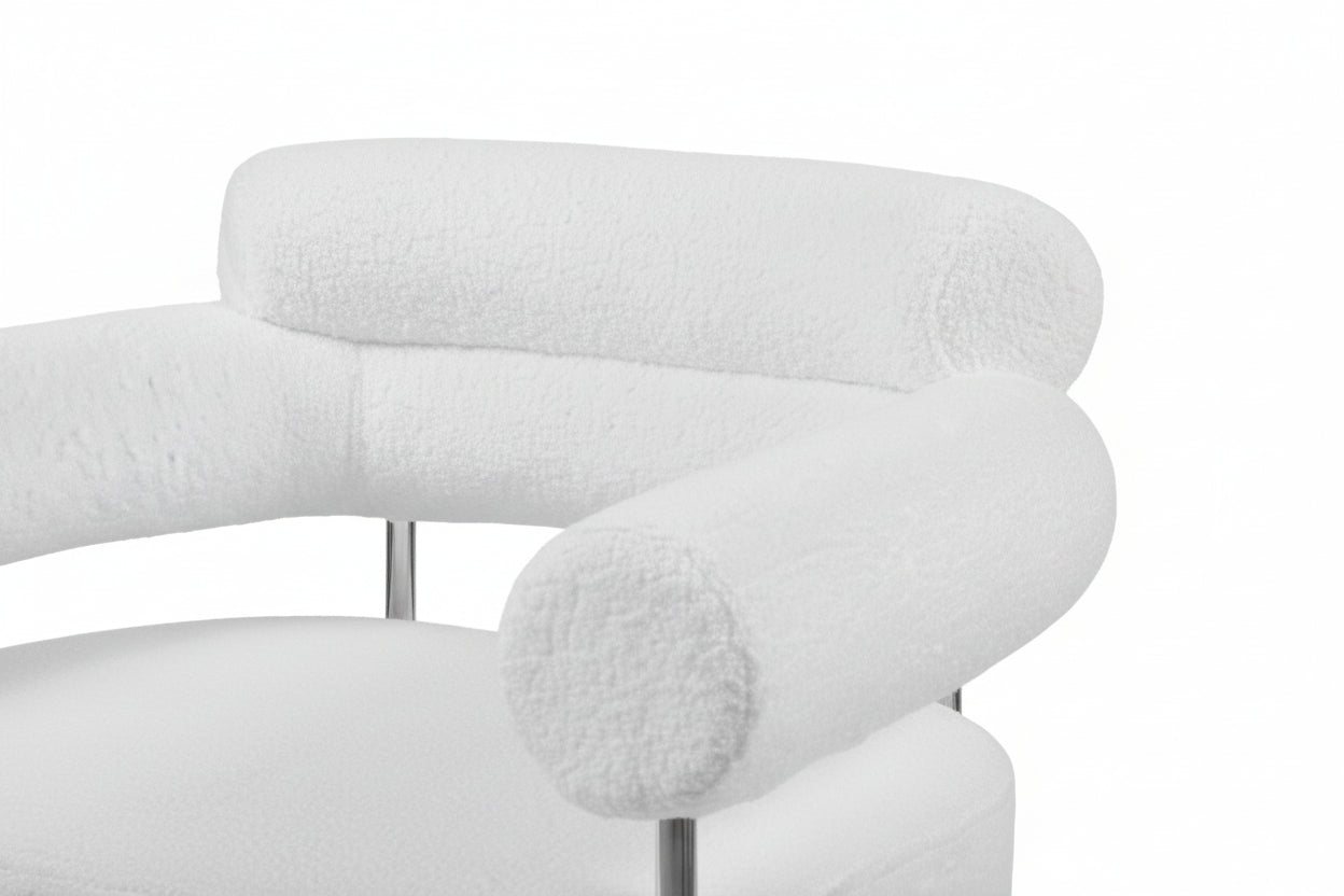 Lot 2 Chaises Salle à Manger Bulle Accoudoirs Velours Doudou Pieds Chrome 72x60x77cm