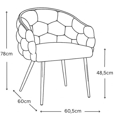 Lot de 2 chaises velours taupe pieds chromés