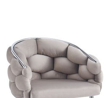 Lot de 2 chaises BALLON pieds chrome assise en Velours Taupe