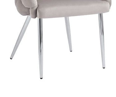 Lot de 2 chaises BALLON pieds chrome assise en Velours Taupe