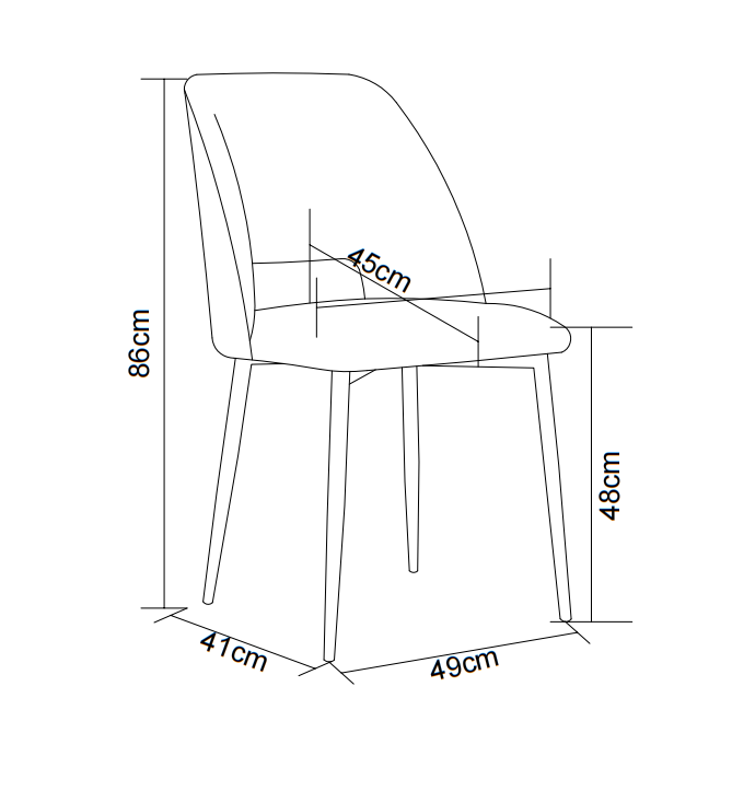 Lot de 4 chaises AVA Gold en Velours Beige