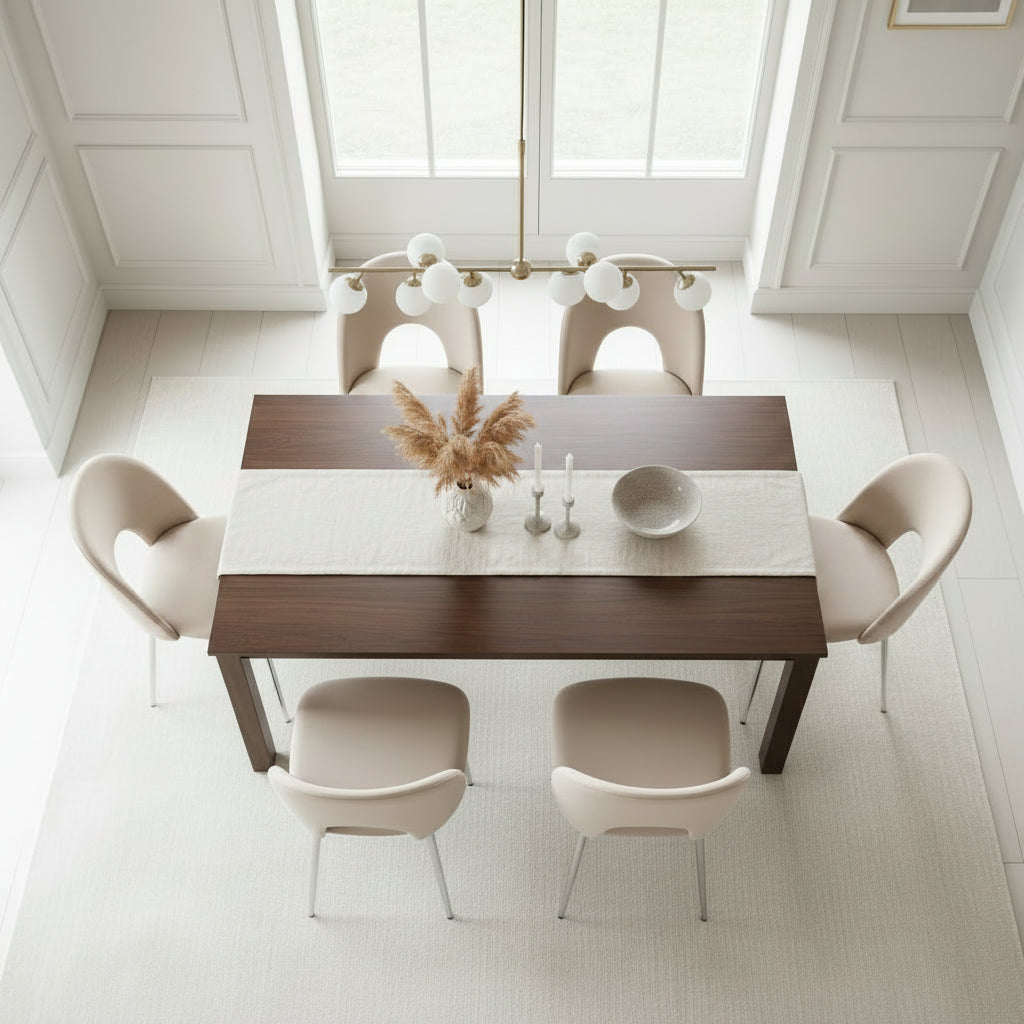 Lot de chaises TEDDY Chrome velours #couleur_beige