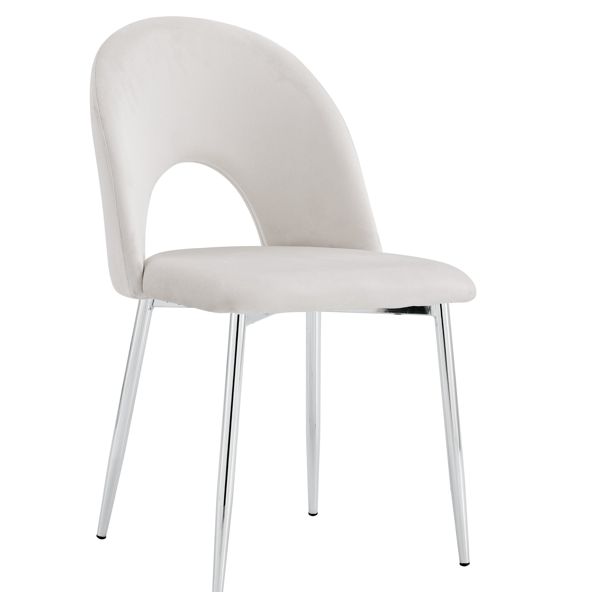 Lot de chaises TEDDY Chrome velours #couleur_gris