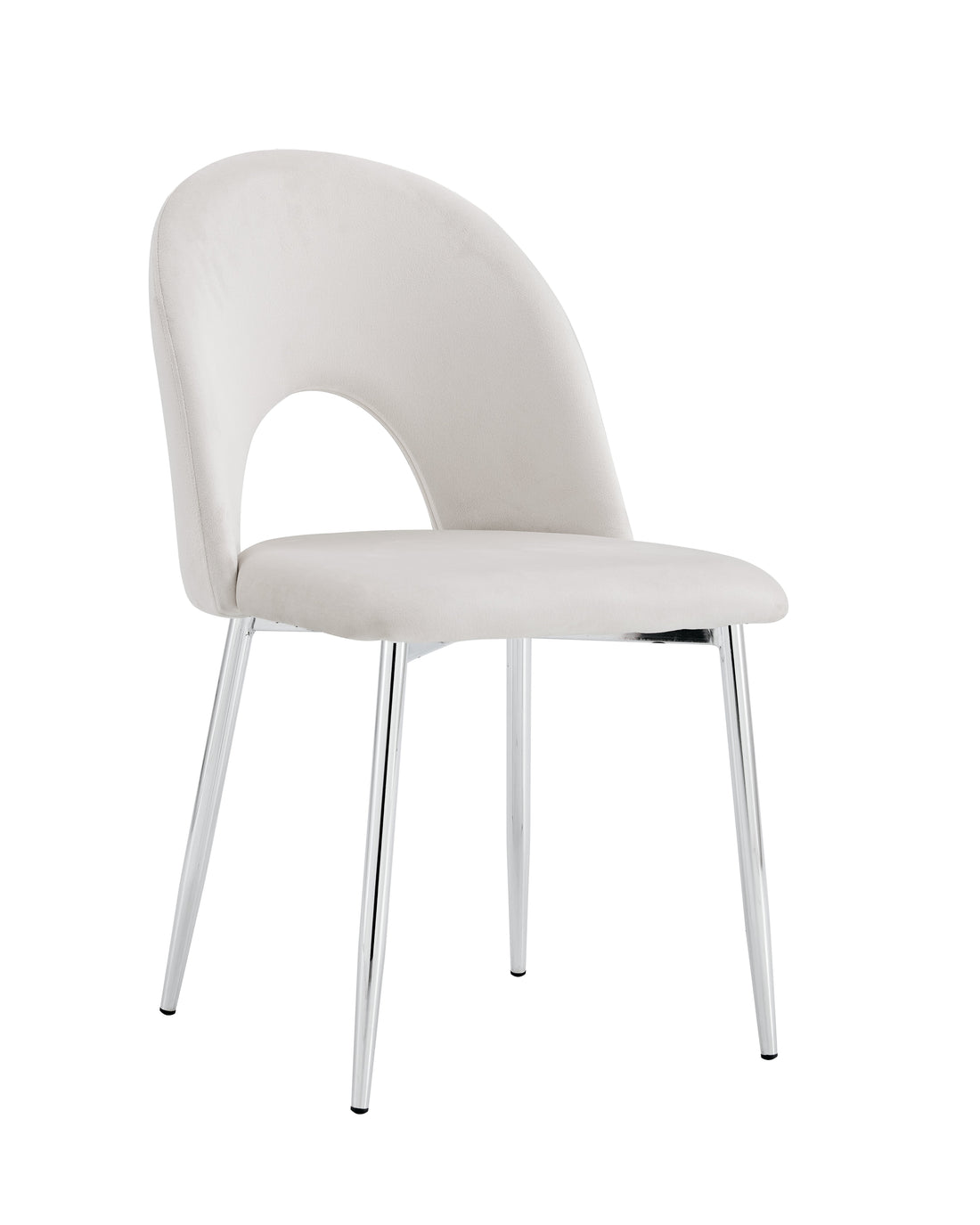 Lot de chaises TEDDY Chrome velours #couleur_gris