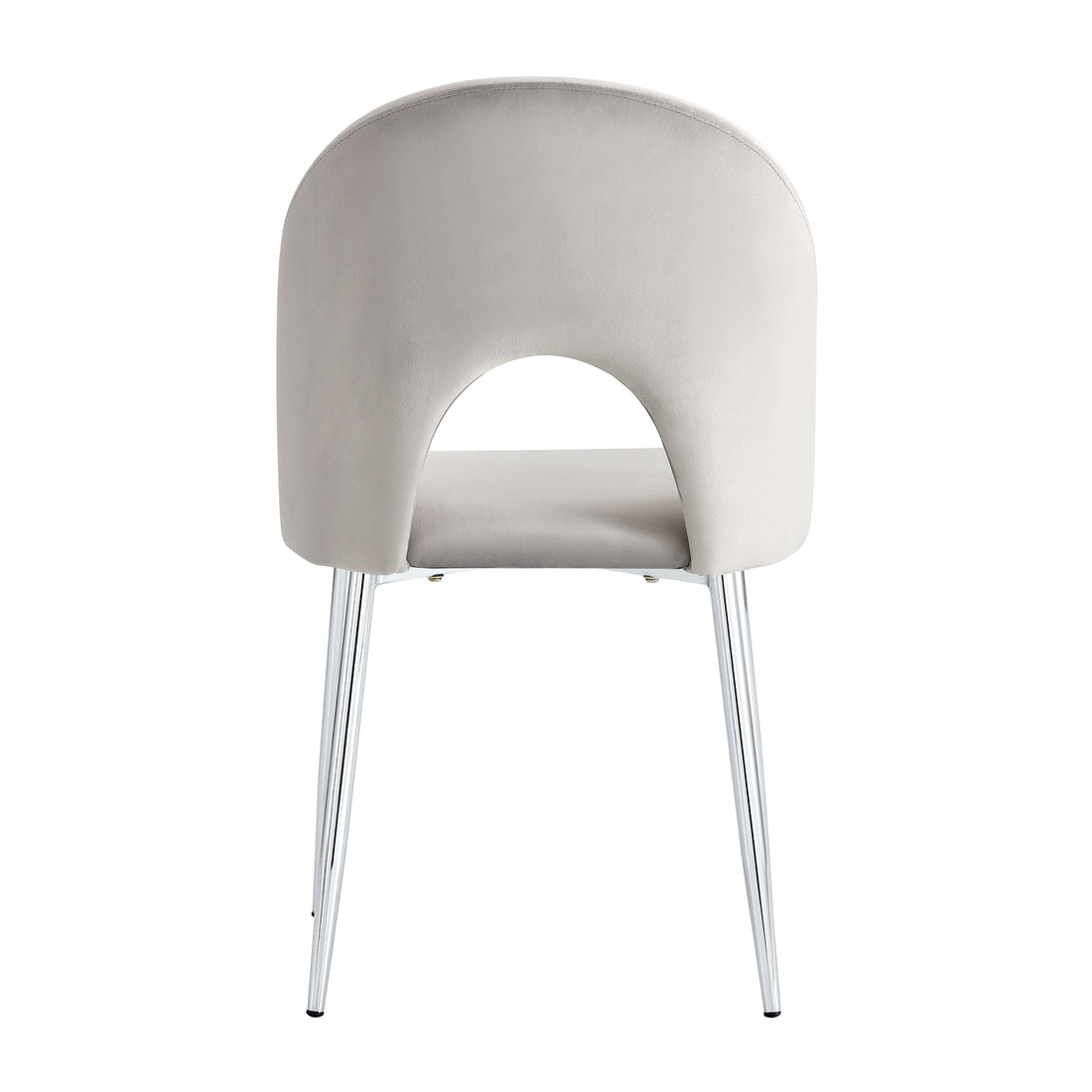 Lot de chaises TEDDY Chrome velours #couleur_gris