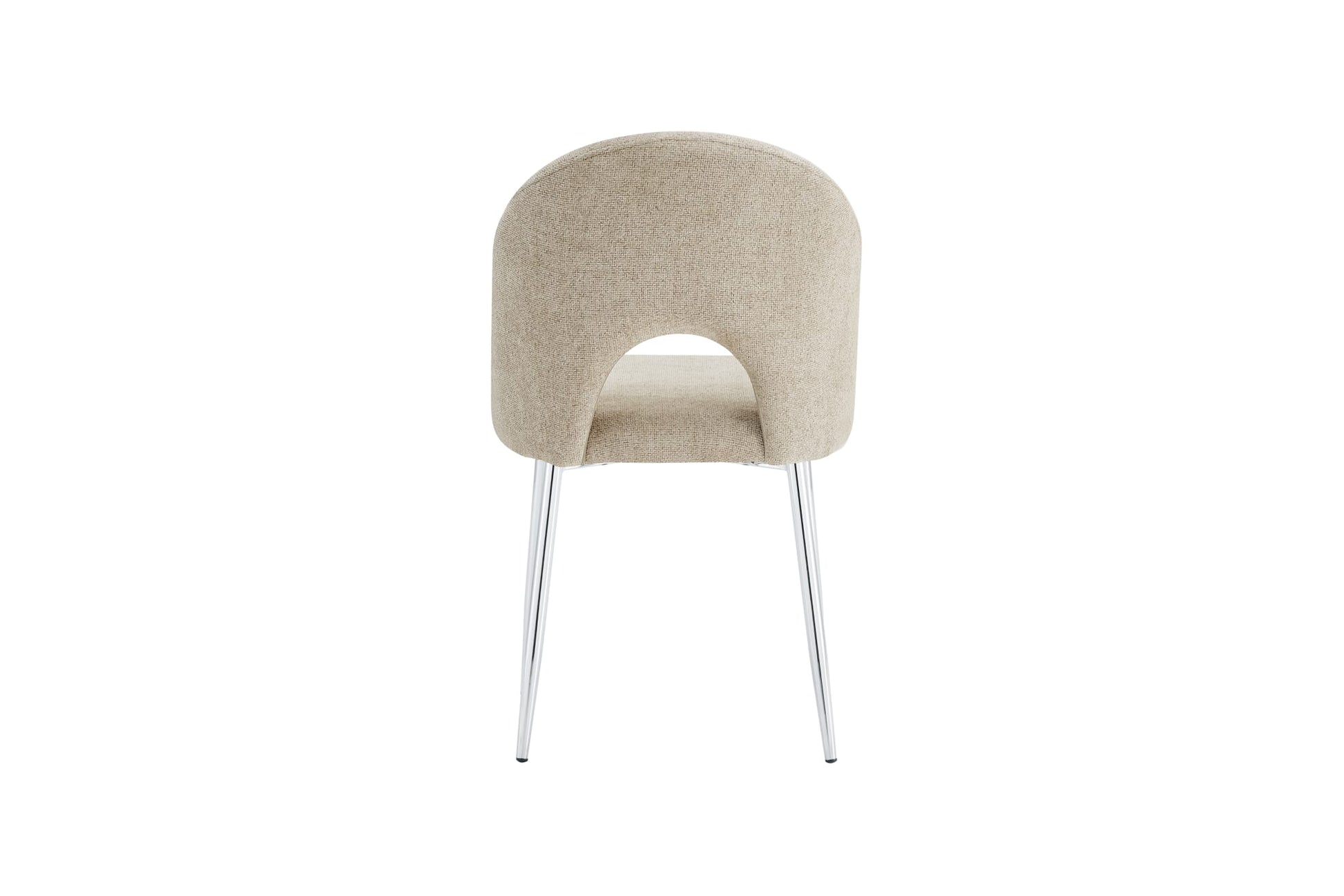 Lot de 4 chaises TEDDY Chrome velours - MARRON GLACE #couleur_marron_glace