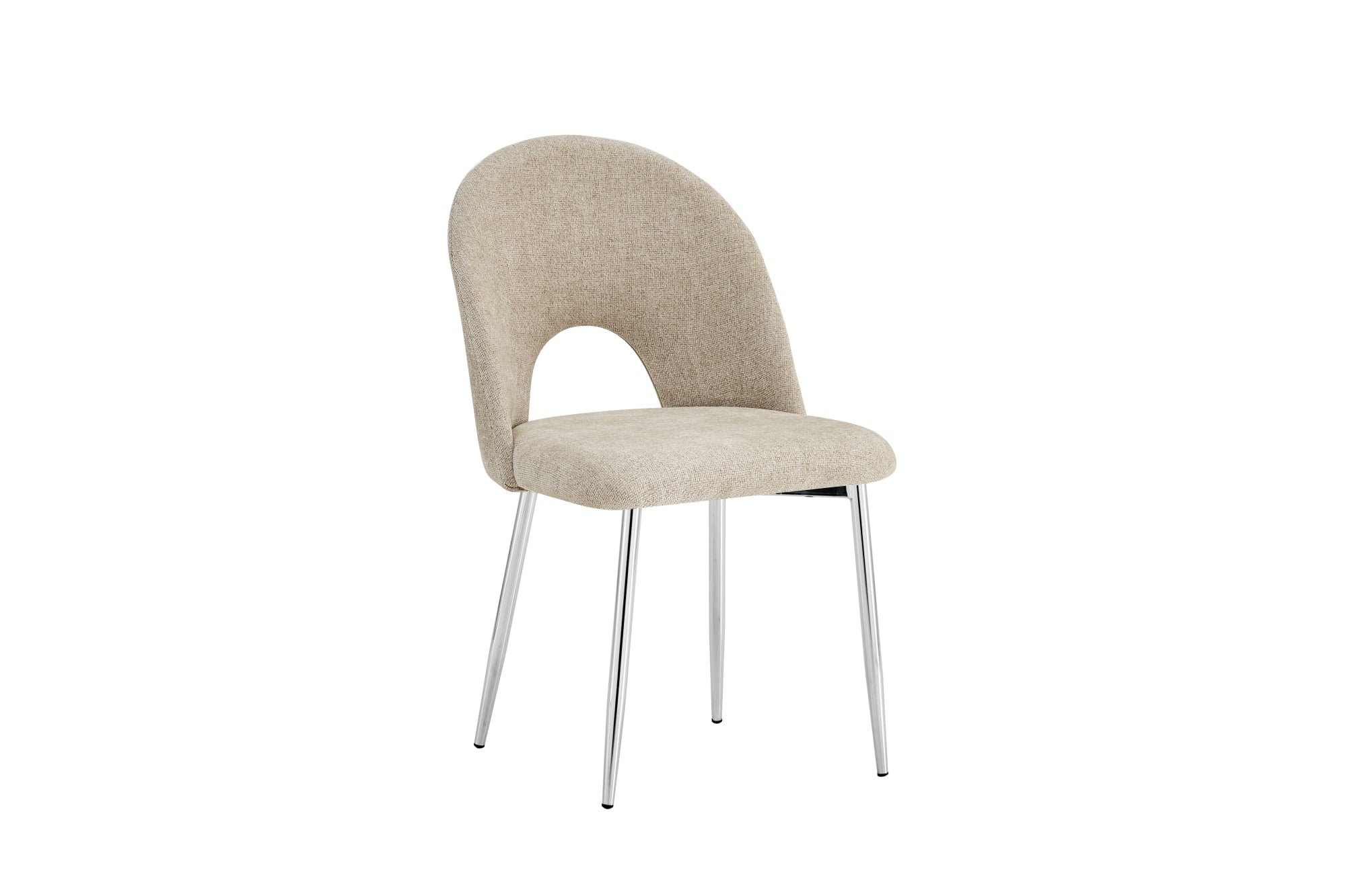 Lot de 4 chaises TEDDY Chrome velours - MARRON GLACE #couleur_marron_glace