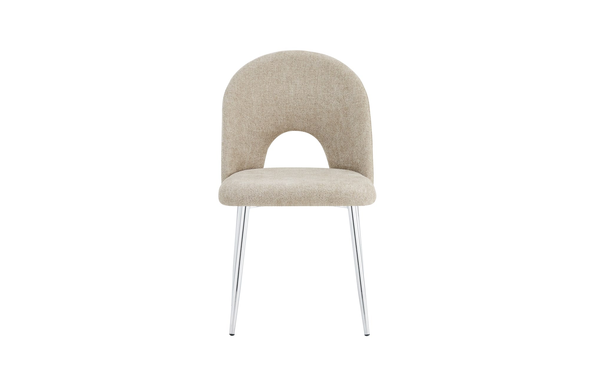 Lot de 4 chaises TEDDY Chrome velours - MARRON GLACE #couleur_marron_glace