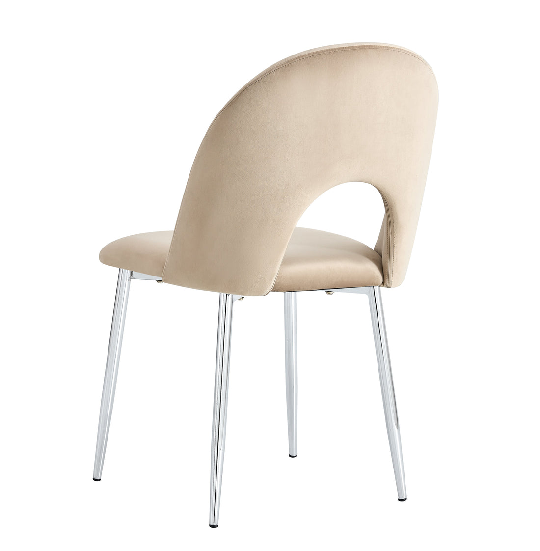 Lot de chaises TEDDY Chrome velours #couleur_taupe