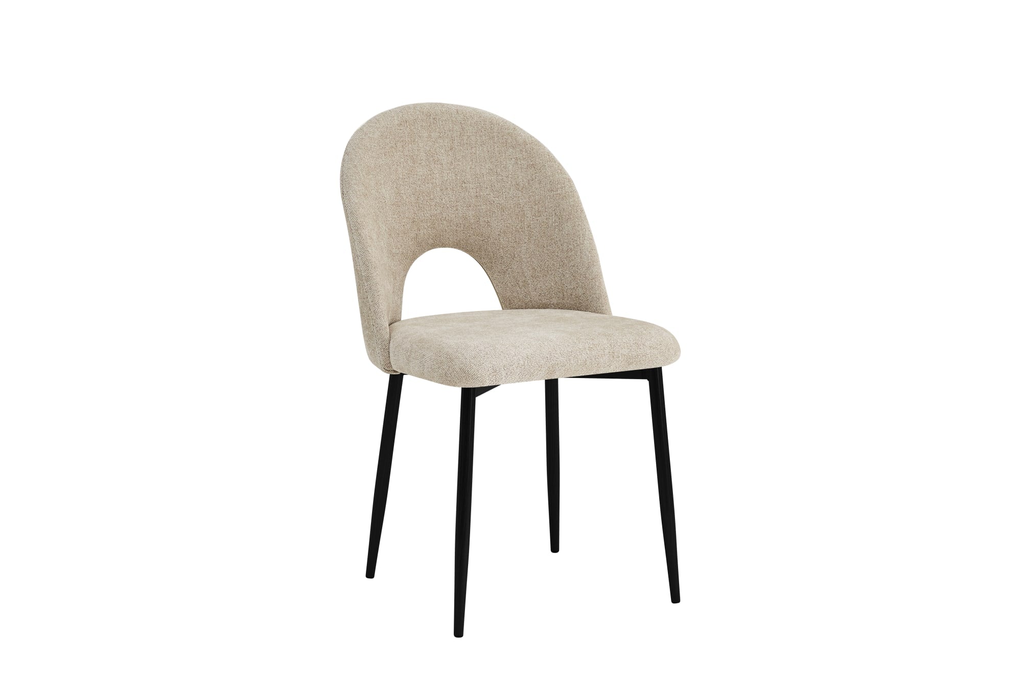 Lot de 4 chaises TEDDY métal noir velours - marron glace #couleur_marron_glace