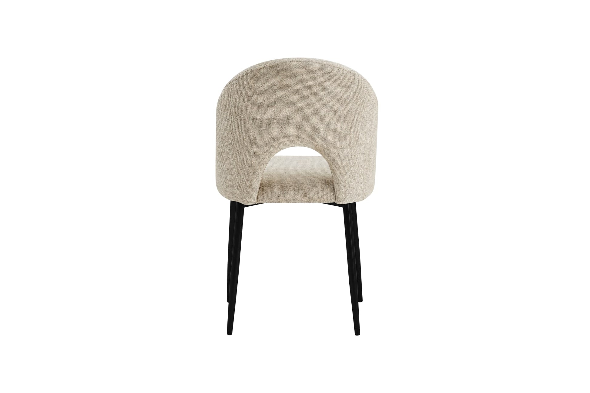Lot de 4 chaises TEDDY métal noir velours - marron glace #couleur_marron_glace