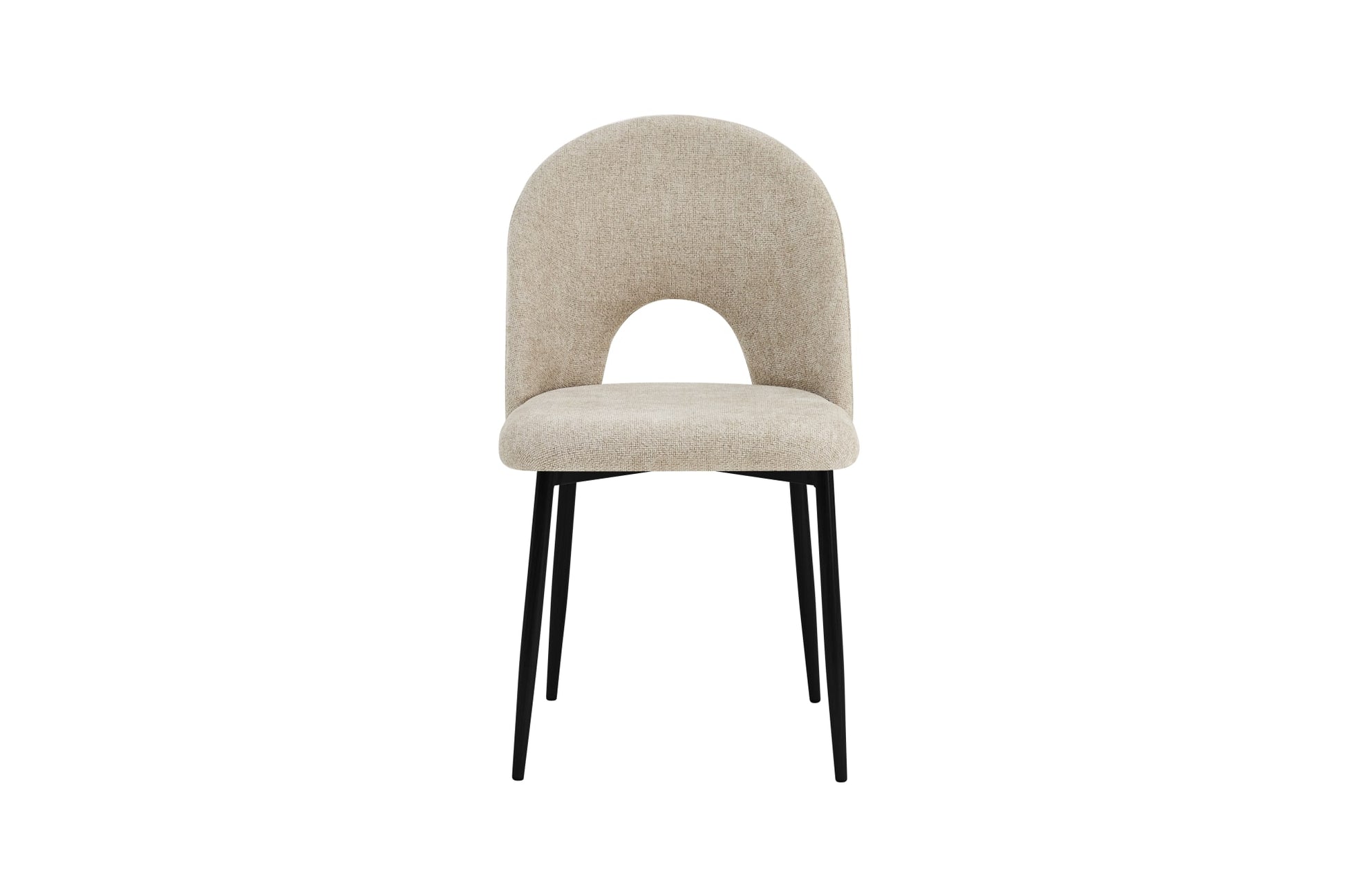 Lot de 4 chaises TEDDY métal noir velours - marron glace #couleur_marron_glace