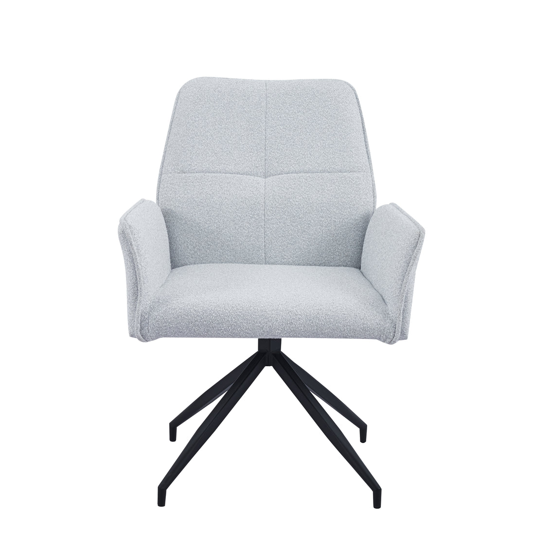 Chaise de bureau LUTETIA Métal Noir & Tissu Tweed #couleur_gris