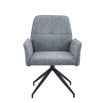 Chaise de bureau LUTETIA Métal Noir & Tissu Tweed #couleur_anthracite