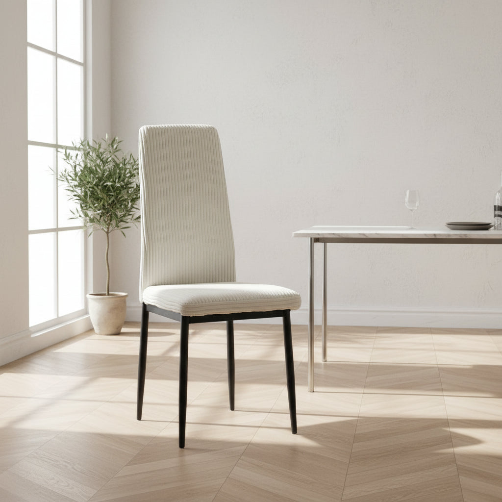 Lot de 4 chaises KLARNA PIEDS NOIR COTELE #couleur_écru