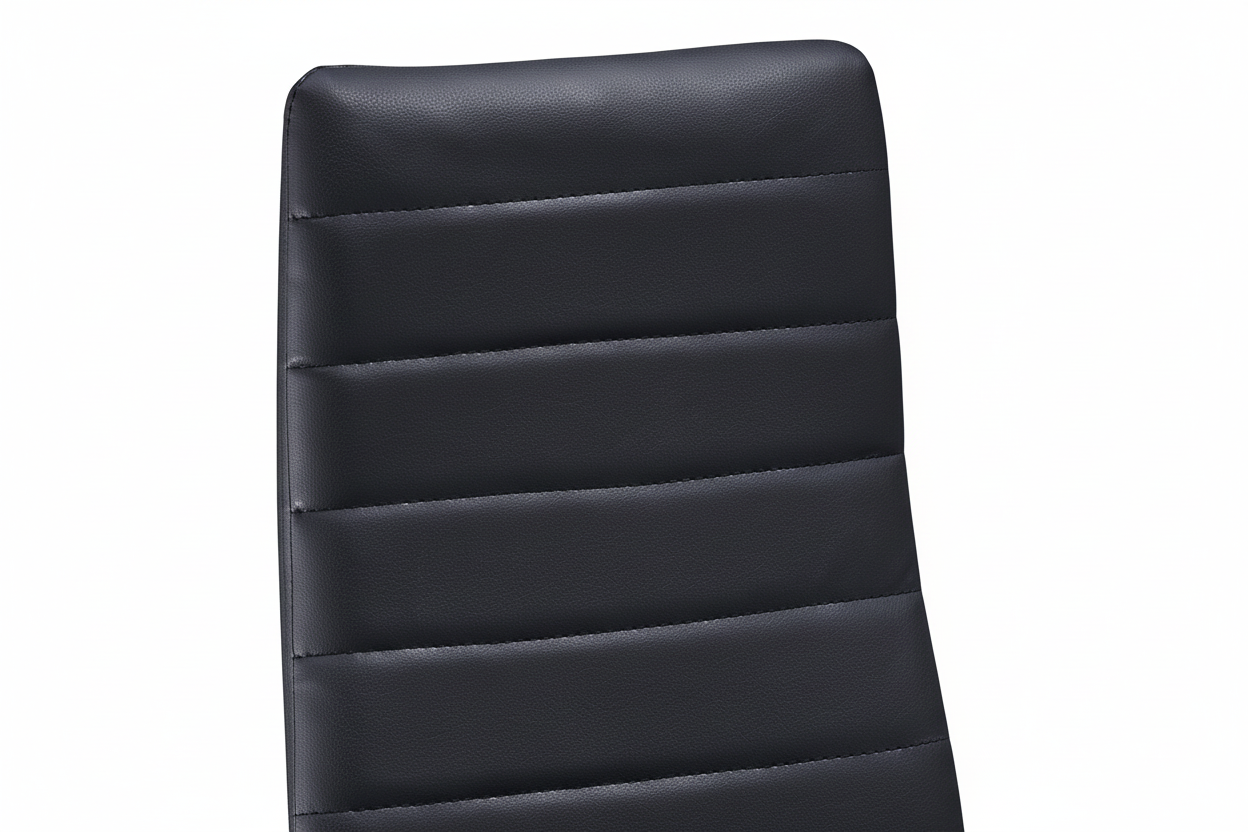 Lot 2 Chaises Salle à Manger Tolia Simili Cuir Noir Pieds Métal Noir