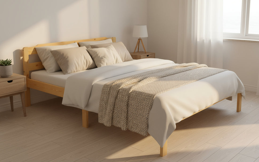 Lit DAVID en pin naturel 140 x 190 cm