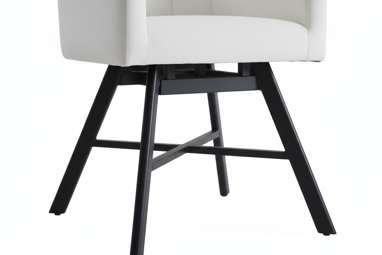Ensemble Table et 6 chaises VENDOME beige pieds noirs