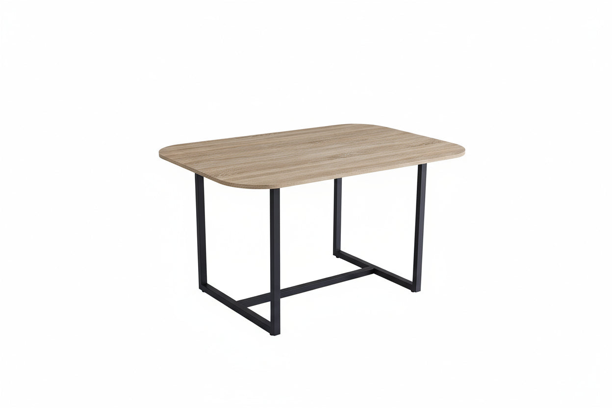Ensemble Table et 6 chaises VENDOME beige pieds noirs