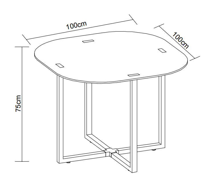 Ensemble Table et 4 chaises VENDOME en bois pieds métal