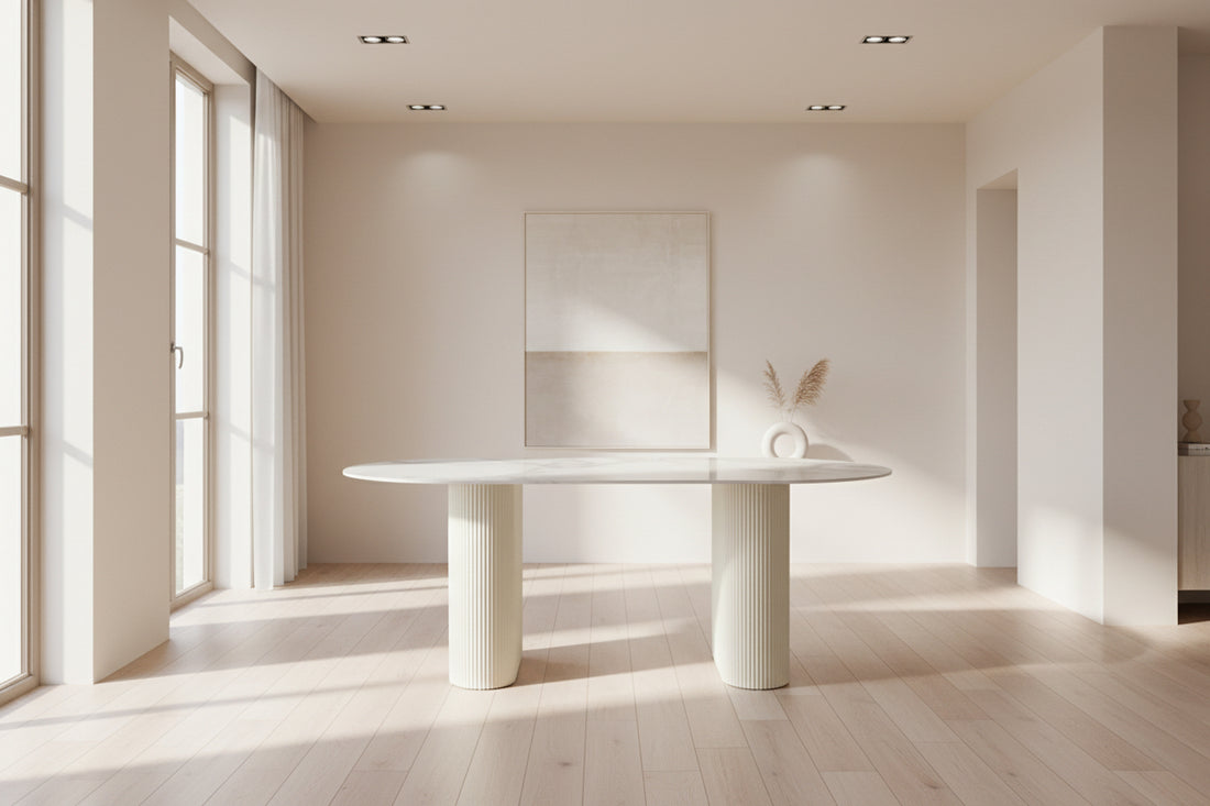 Table à manger ROXY céramique beige 180x90x75 cm #couleur_beige