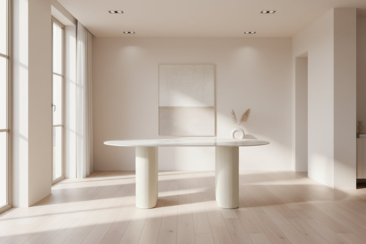 Table à manger ROXY céramique beige 180x90x75 cm #couleur_beige