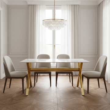 Table à manger IXE gold XXL verre trempé 180x90x75 cm