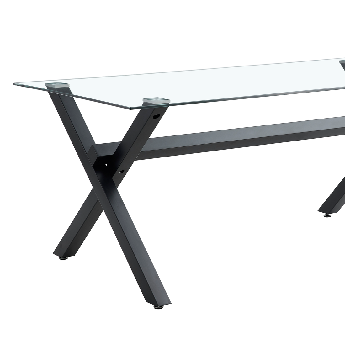 Table de repas IXE 150x90 cm métal & verre transparent #couleur_transparent