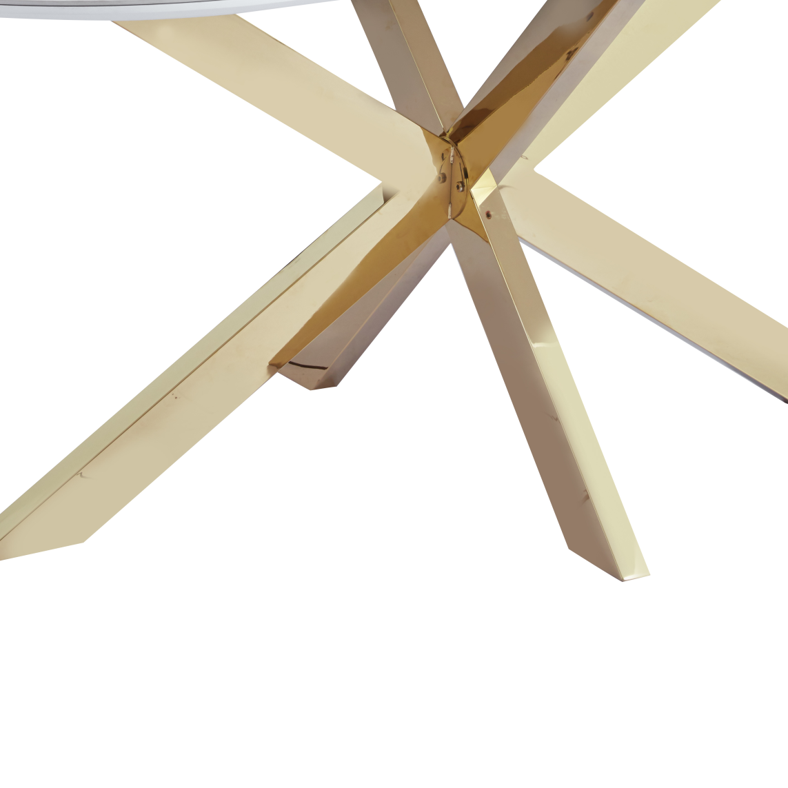 Table à Manger MANON – 200x90 cm – Céramique Marbre Blanc & Pied Gold