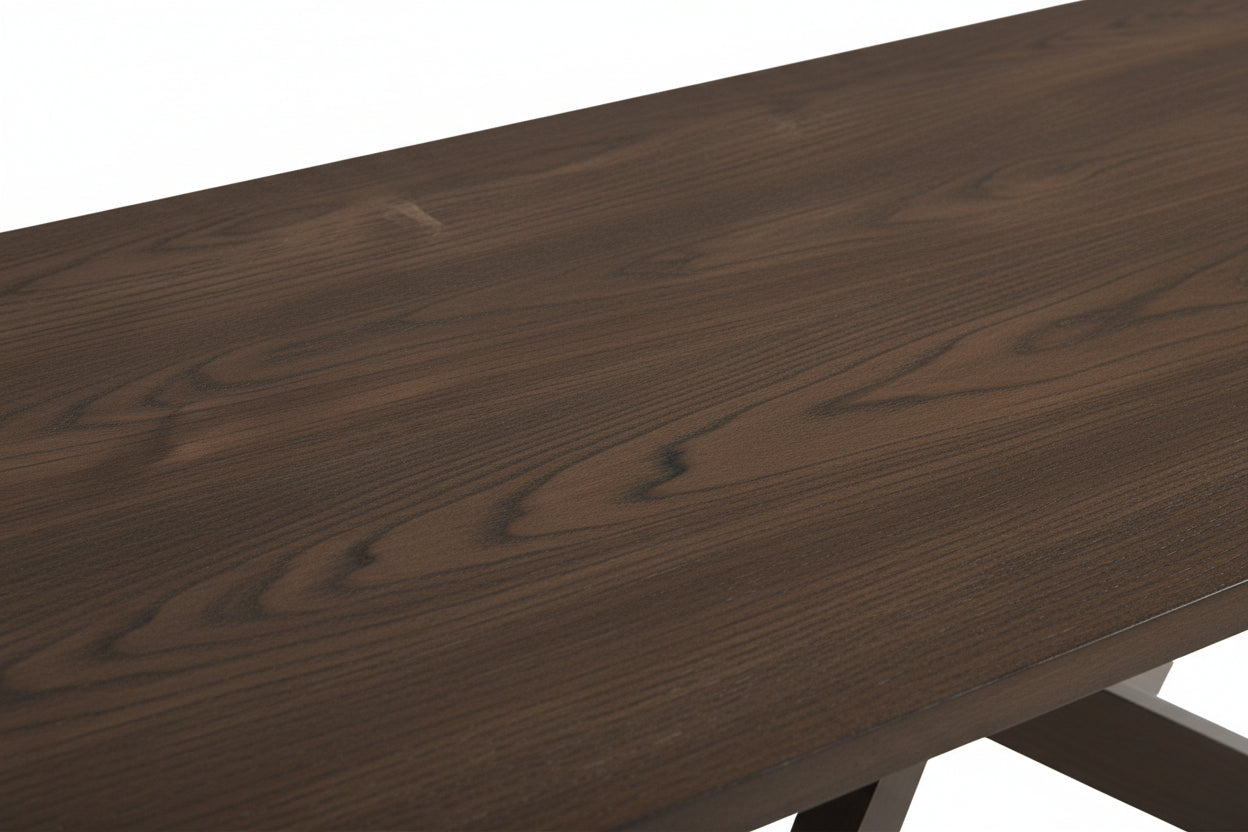 Table à manger rectangulaire effet noyer 6 à 8 personnes 180x90 cm XAVIER