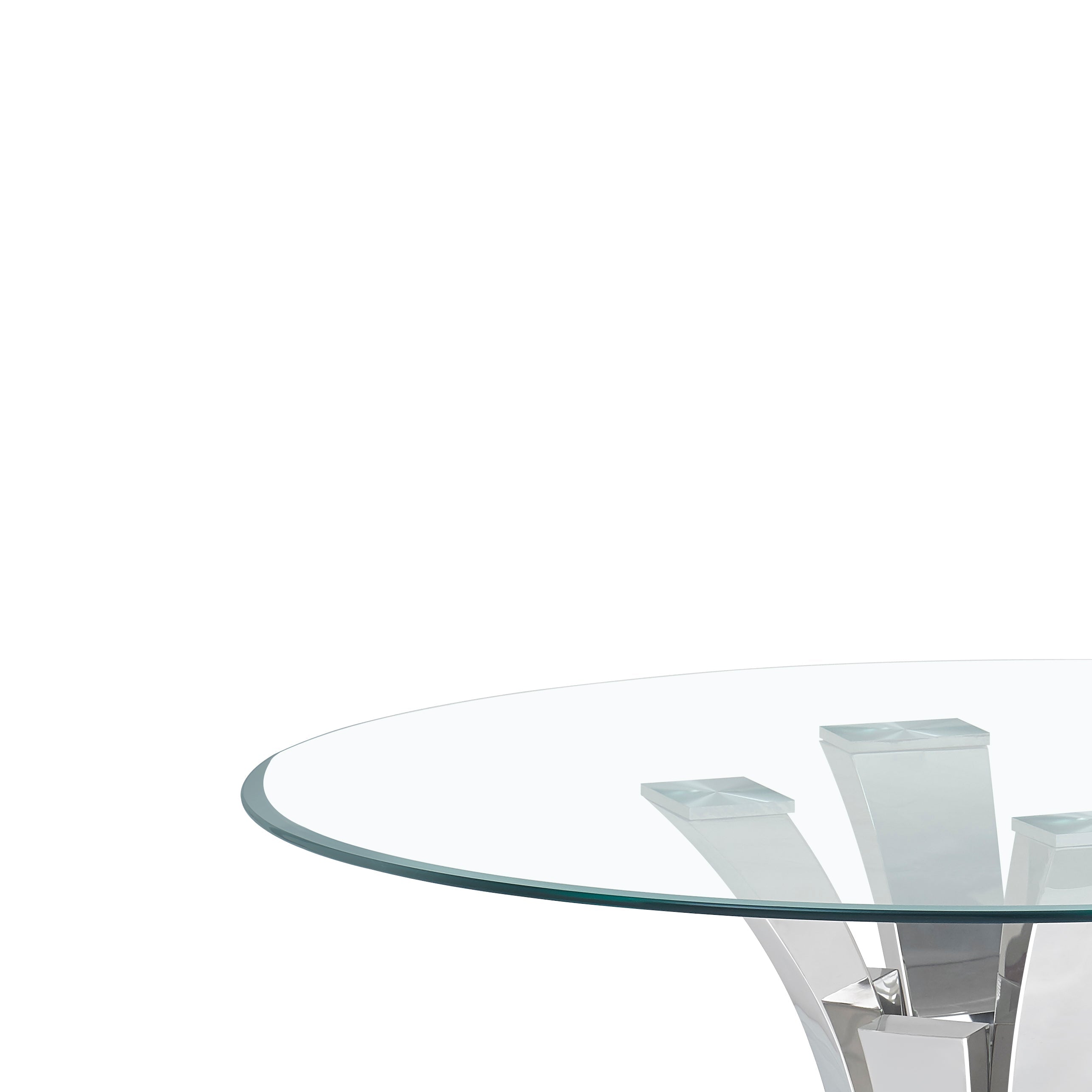 Table à Manger Ronde JUDITH – Chrome & Verre Trempé – Ø120 cm
