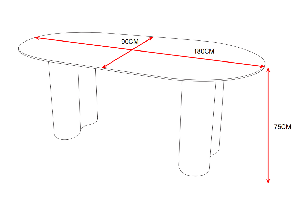 Table à manger 180 cm céramique effet marbre blanc pieds métal - VENEZIA