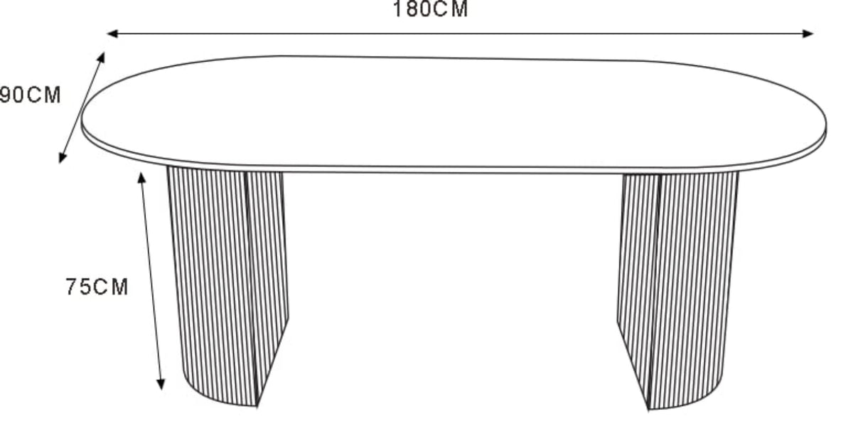 TABLE A MANGER NEW ANNA PIED EFFET NOYER PLATEAU EFFET NOYER 180x90x75cm