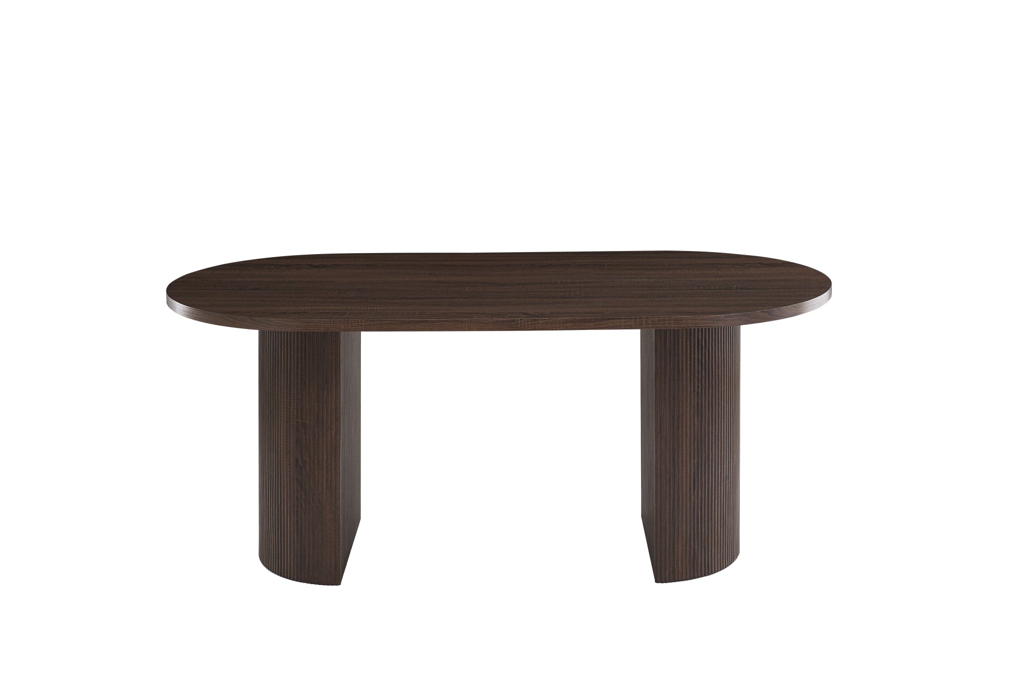 Table à Manger Ovale effet Noyer – 180x90x75 cm - NEW ANNA