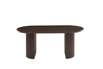 Table à Manger Ovale effet Noyer – 180x90x75 cm - NEW ANNA