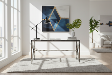 Table à Manger Chrome Verre Trempé Transparent – 150×90 cm – MAJESTIQUE