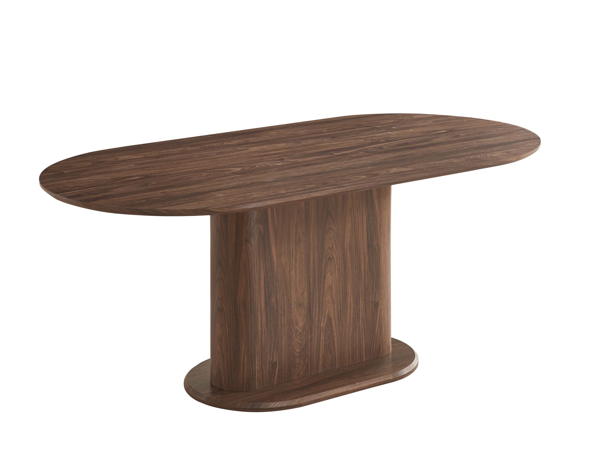 Table à manger Ovale MDF effet noyer 180x90x75 cm LOKA#couleur_noyer
