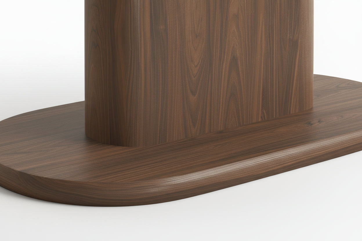 Table à manger Ovale MDF effet noyer 180x90x75 cm LOKA#couleur_noyer