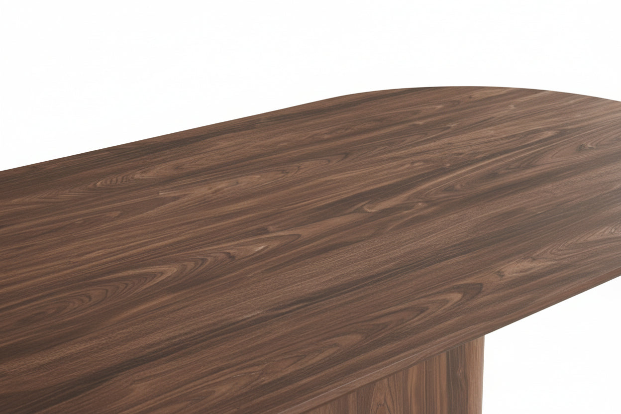 Table à manger Ovale MDF effet noyer 180x90x75 cm LOKA#couleur_noyer
