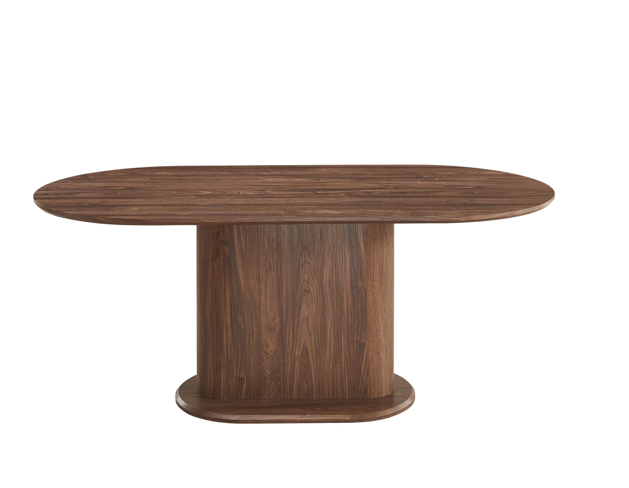 Table à manger Ovale MDF effet noyer 180x90x75 cm LOKA#couleur_noyer